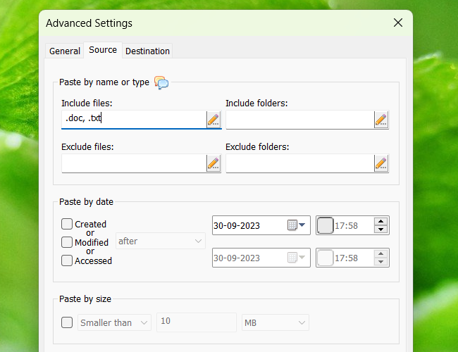 Exclude files/folders when copying files